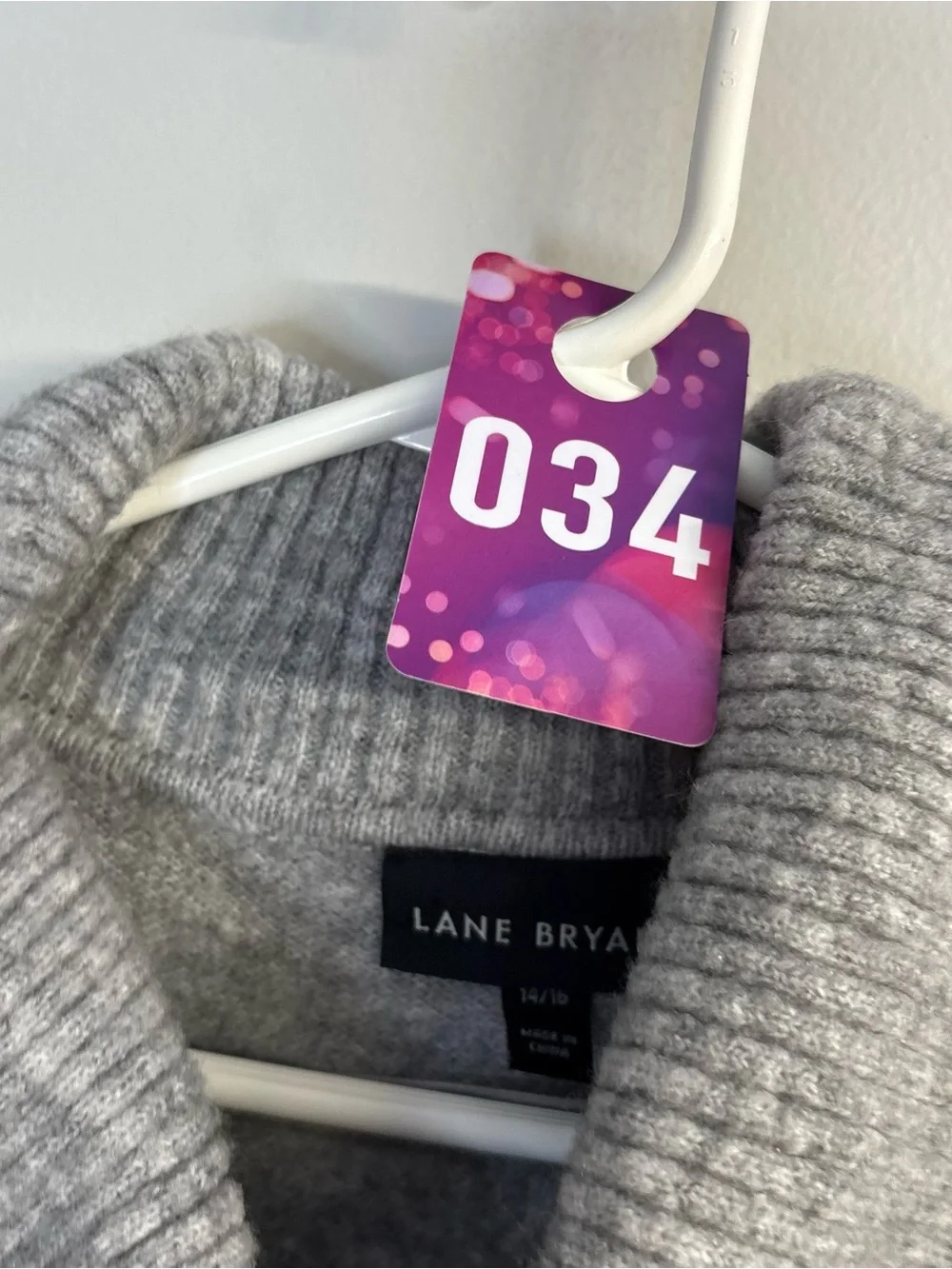 Lane Bryant oversized tunic Gray and Rust Striped Cowl Neck Sweater